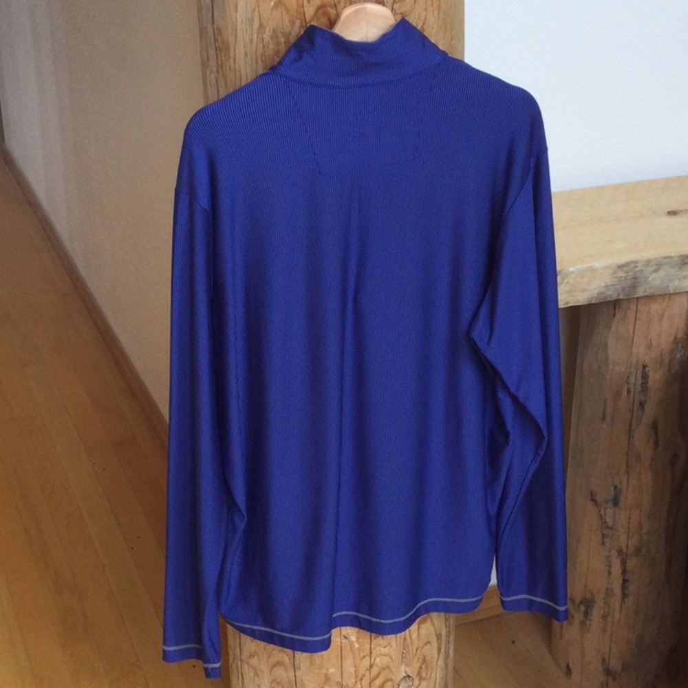 Like New (2) Mens XL Antigua Long Sleeve Black and Blue Striped Golf ⛳️ Shirts - Picture 4 of 8